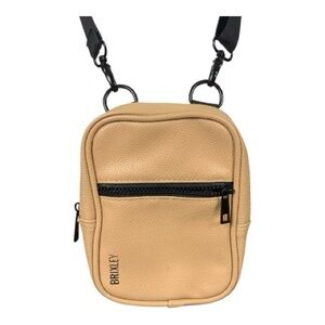 Tan Crossbody Bag Unisex Faux Leather Dune Multi Position Sling Purse Adj Strap